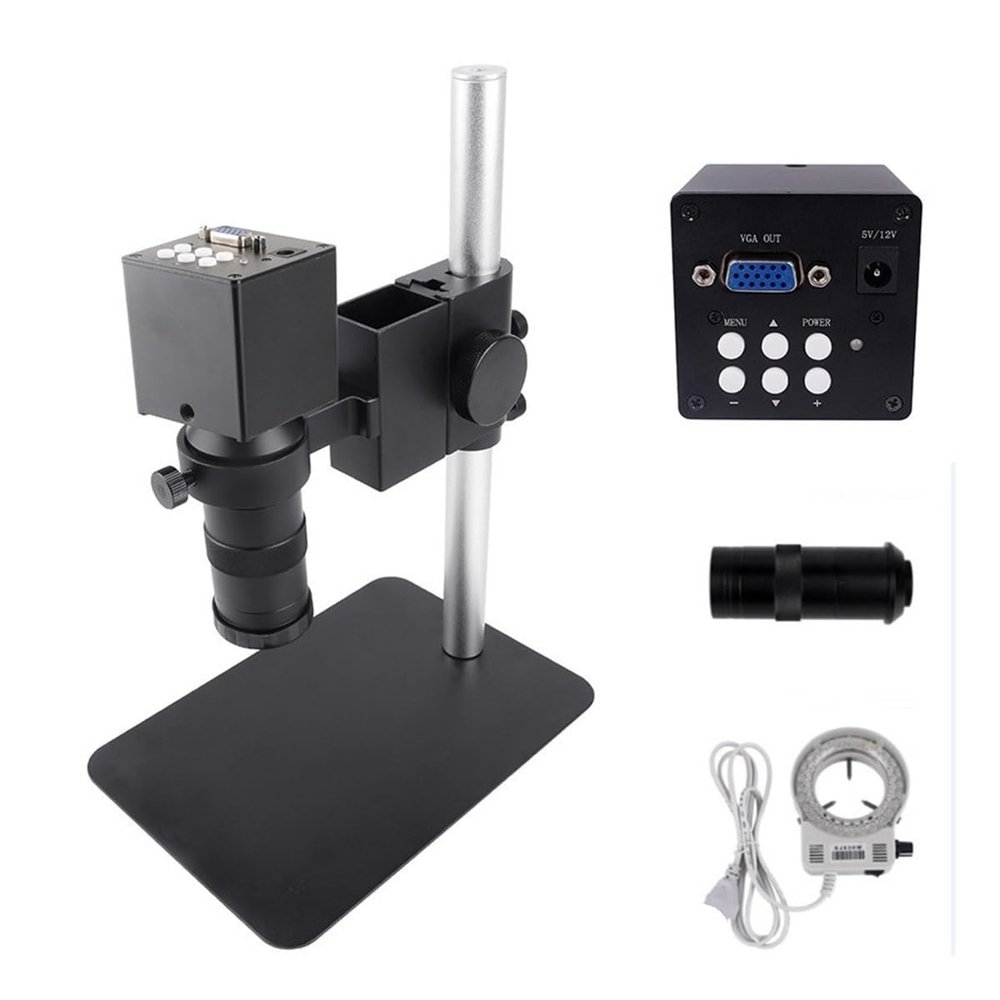 Microscope Accessories Kit Small Base Monocular Microscope 130X C Lens 1080P 38MP Industrial Microscopes Camera Set Microscope Slides (Color : BD5-Set D)