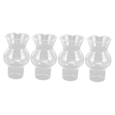 OSALADI 4pcs Glass Oil Lamp Globe Replacement Kerosene Light Cover for Vintage Lamps and Safe for Home Decor and Emergency Lighting
