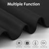 WdFour French Door Curtains with Silky Feel Thermal Insulated Noise Reducing Blackout Curtains for Glass Door Office 25W x 20L Inch Black 1 Panel view 4