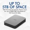 LaCie Mobile Drive, 5TB, External Hard Drive Portable - Moon Silver, USB-C 3.2, for PC and Mac, Post-Consumer Recycled, with Adobe All Apps Plan (STLP5000400) view 2