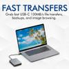 LaCie Mobile Drive, 5TB, External Hard Drive Portable - Moon Silver, USB-C 3.2, for PC and Mac, Post-Consumer Recycled, with Adobe All Apps Plan (STLP5000400) view 4