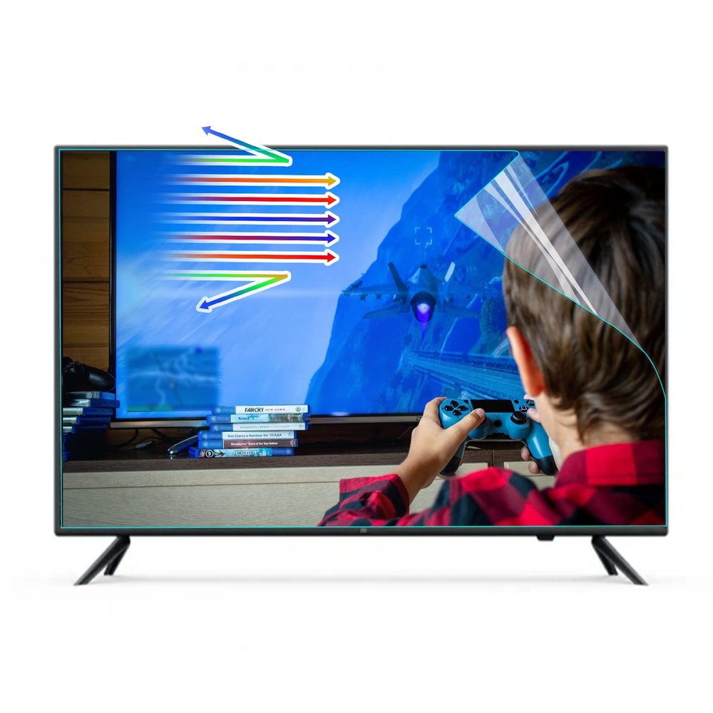 TYRHMY Shield UV and Radiation Filter, 65 Inch TV Screen Protector Anti Glare TV Film,65In L56.69*W31.85 in