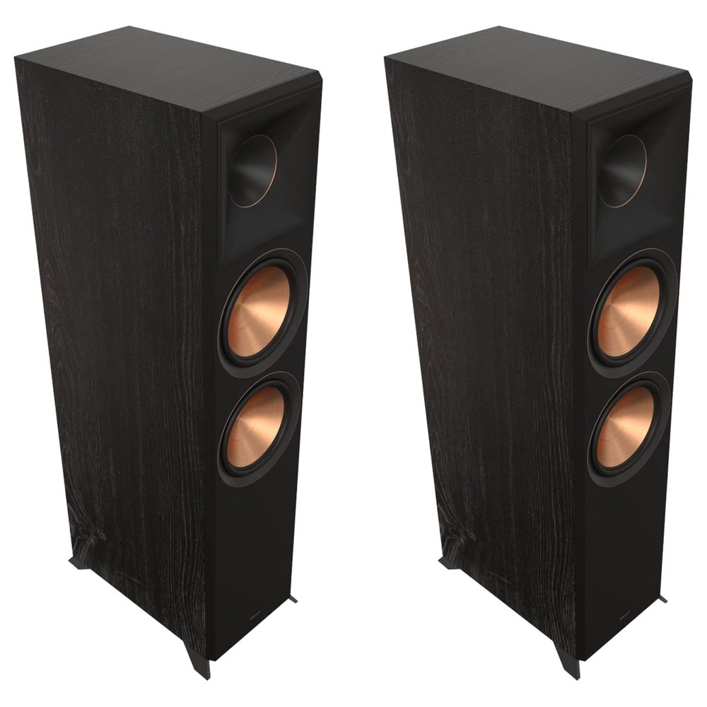 Klipsch Reference Premiere RP-8000F II 2.0 Dual Floorstanding Speaker Pair with Larger 90 x 90 Hybrid Tractrix Horn, 8 Cerametallic Woofers for Premium Home Theater Sound in Ebony