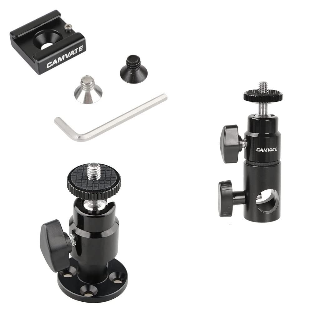CAMVATE Cold Shoe Mount + Photo Studio Video Wall Ceiling Mount + Light Stand Mount for Monitor/LED Light