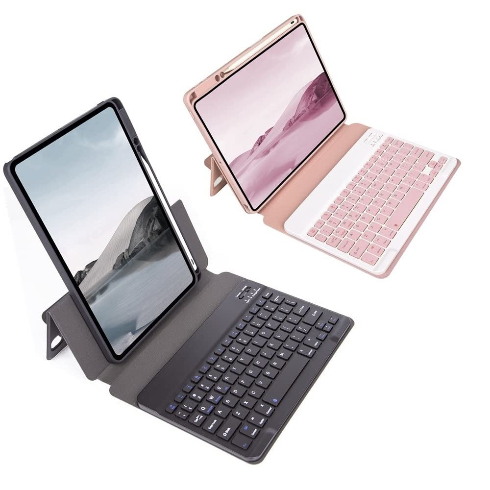 Keyboard Case Compatible with iPad Air 5th 4th Generation 10.9", Pro 11" Keyboard Case Detachable Magnetic Clear Cover Slim Folio Smart Cover Magic Keyboard,Black