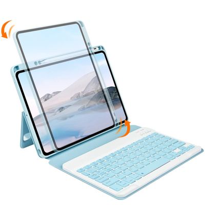 KMXDD Vertical Keyboard Case Compatible with iPad Pro 12.9 inch 6th 5th 4th 3rd Gen Keyboard Case Removable Magnetic Clear Cover Slim Folio Smart Keyboard Cover,PurpleGray