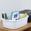 Large Cleaning Supplies Caddy Portable Shower Basket Supply Organizer with Handle Plastic Bucket Tool Storage for Bathroom, Bedroom, Kitchen, College Dorm, Garden, White 2 Pack view 2