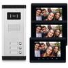 AMOCAM 3 Units Apartment Intercom System, 7 inch Monitor Wired Video Door Phone System, Monitoring, Unlock, Dual Way Door Intercom, for Home Household