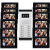 AMOCAM 12 Units Apartment Intercom System, 7 inch Monitor Wired Video Door Phone System, Monitoring, Unlock, Dual Way Door Intercom, for Home Household Apartment view 1