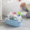 Large Cleaning Supplies Caddy Portable Shower Basket Supply Organizer with Handle Plastic Bucket Tool Storage for Bathroom, Bedroom, Kitchen, College Dorm, Garden, Blue 2 Pack view 3
