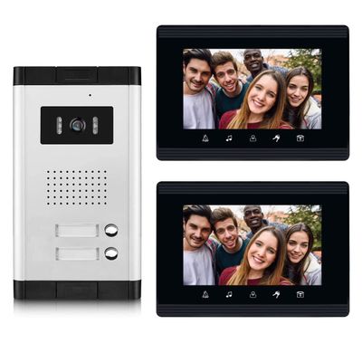 AMOCAM 2 Units Apartment Intercom System, 7 inch Monitor Wired Video Door Phone System, Monitoring, Unlock, Dual Way Door Intercom, for Home Household