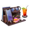 Wood Phone Docking Station - Gifts for Men Desk or Nightstand Organizer - Birthday Gifts for Husband, Fathers Day for Dad - Anniversary Idea from Wife - Key Holder, Stand Wallet, Watch & Essentials view 1