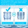 Water Jug Caps 5 Gallon Reusable Silicone - Strong Sealing no Spill Top Lid Cover 55mm Bottles for Outdoor & Kitchen - Pack by 4 view 3