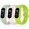 Gheper Soft Silicone Bands Compatible with Garmin Vivosmart 5 Straps Replacement Wristbands with Secure Metal Watch Clasp Buckle Bracelet Band Case Cover for Women Men, 3 Pack view 2