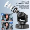 4K PTZ Webcam Kits, NexiGo N990 (Gen 2) UHD 2160P Webcam with 5X Digital Zoom, Sony Starvis Sensor, Position Preset, Upgraded Video Conference Lighting, Flexible Mini Tripod, for Skype/Teams/Zoom view 4