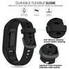 Gheper Soft Silicone Bands Compatible with Garmin Vivosmart 5 Straps Replacement Wristbands with Secure Metal Watch Clasp Buckle Bracelet Band Case Cover for Women Men, 3 Pack view 3