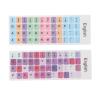 2Pcs PVC English Keyboard Replacement Letter Stickers, Colorful Background and Black Lettering, for 10-17inch Desktop Laptops(E) view 1