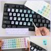 2Pcs PVC English Keyboard Replacement Letter Stickers, Colorful Background and Black Lettering, for 10-17inch Desktop Laptops(E) view 4