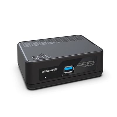 SEH Printserver One Print Server Ethernet LAN Black, W128429791 (Ethernet LAN Black)