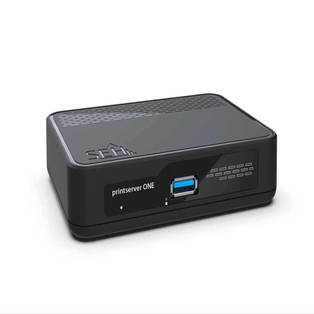 SEH Printserver One Print Server Ethernet LAN Black, W128429791 (Ethernet LAN Black)