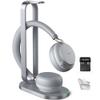Yealink BH72 Bluetooth Headset UC with Charging Stand, USB-A (Grey) - GTW Bundle Yealink Wireless Headset with Global Teck Microfiber Cloth - Compatible for Office and Home Use
