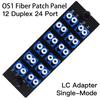 VFLTOOL 12 Duplex LC Adapters LGX Footprint Fiber Patch Panel Loaded 24 Fiber Ports Couplers Enclosure - LC UPC Blue Compatible with SingleMode Multimode|1.25G/10GB OS1-2/OM3 view 2