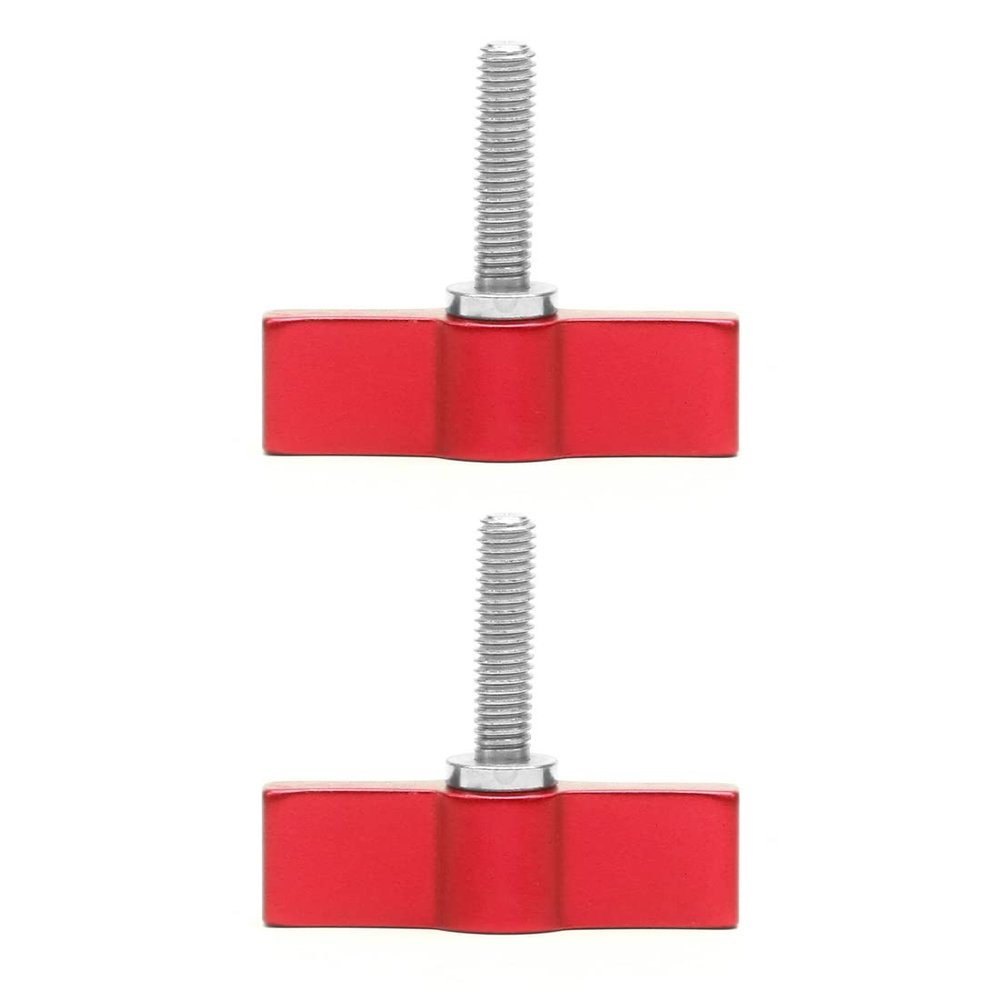 BGNing M5 Threading Rotating Knob, Adjustable Thumb Lever Screw, T Handle Wrench Adapter for SLR Camera Tripod (M5*20 T Type Red Iron nickel)