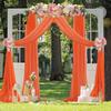 FUHSY Wedding Arch Draping Fabric Burnt Orange Drapes for Backdrop 20FT 2 Panels Chiffon Fabric Drapery Swag Curtains for Ceremony Ceiling Drapes Sheer Fabric Archway for Reception Wedding Decorations view 3