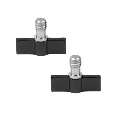 BGNing M5 Threading Rotating Knob, Adjustable Thumb Lever Screw, T Handle Wrench Adapter for SLR Camera Tripod (3/8 * 14 T7MM Type Black 2pcs)
