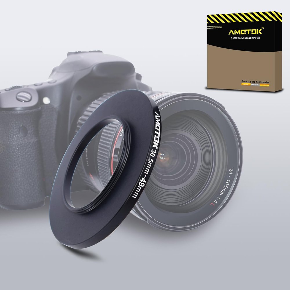 30.5mm Lens to 49mm Camera Lens Adapter,30.5mm-49mm Filter Step up Rings,Compatible All 49mm Filter Accessory.Made from CNC Machined