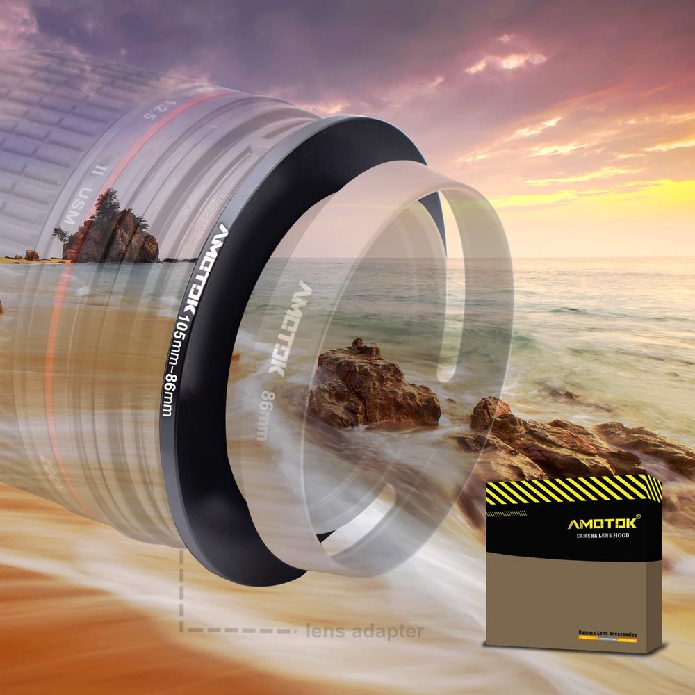 105mm Lens to 86mm Camera Lens Adapter,105mm-86mm Filter Step-Down Ring,Compatible All 86mm Filter Accessory.Made from CNC Machined