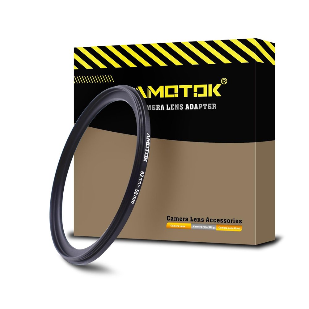 62mm Lens to 58mm Camera Lens Adapter,62mm to 58mm Filter Step up Ring Adapter Ring,Compatible All 58mm Filter Accessory