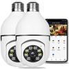2PCS WiFi Light Bulb Security Camera Wireless Outdoor 1080P Indoor 360 Degree Security Cameras for Home Security, Smart Motion Detection, Two-Way Audio view 1