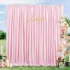 10ft x 8ft Pink Backdrop Curtain Party Backgrounds Panels Polyester Fabric for Valentine's Day Wedding Baby Shower Birthday Photography Party Decorations 5ft x 8ft,2 Panels view 1