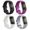 Fitbit Charge 5/6 Compatible Bands - Silicone Fitness Sport Wristbands for Women & Men - Small/Large (Small, Black/White/Gray/Purple) view 1