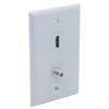 1Gang Colorful 1 Port HDMI 1 Port Coaxial F RG6 Female To Female Wall Plate (Gray) view 2