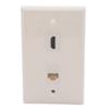 1Gang Colorful 1 Port HDMI 1 Port CAT6 RJ45 Female To Female Wall Plate (Ivory) view 1