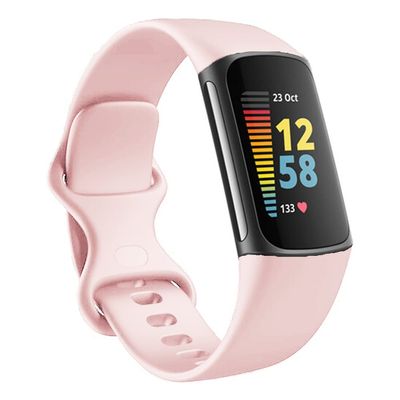 Replacement Bands for Fitbit Charge 5 & 6, Silicone Fitness Sport Wristbands for Women & Men (Large, Silver)