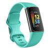 Seleek Replacement Silicone Band for Fitbit Charge 5, Waterproof, Unisex, Teal, Small/Large view 1