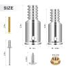 Sartatue Thread Tip Replacement,Ultra Threaded Tip Repair Kit 1 Inch Extension Pole Adapter Tips Metal Threaded Handle Tips for Mop Broom Brush (1 Inch-2PCS) view 3