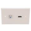 1Gang Colorful 1 Port HDMI 1 Port Coaxial F RG6 Female To Female Wall Plate (Ivory) view 4