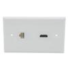 1Gang Colorful 1 Port HDMI 1 Port CAT6 RJ45 Female To Female Wall Plate (Almond) view 4