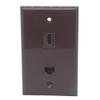 1Gang Colorful 1 Port HDMI 1 Port CAT6 RJ45 Female To Female Wall Plate (Brown) view 1