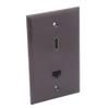 1Gang Colorful 1 Port HDMI 1 Port CAT6 RJ45 Female To Female Wall Plate (Brown) view 2