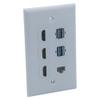 1Gang Colorful 3 Ports HDMI 2 Ports USB 3.0 1 Port CAT6 RJ45 Female To Female Wall Plate (Gray) view 2