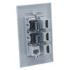 1Gang Colorful 3 Ports HDMI 2 Ports USB 3.0 1 Port CAT6 RJ45 Female To Female Wall Plate (Gray) view 3