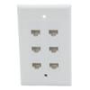 1Gang Colorful 6 Ports CAT6 RJ45 Female To Female Wall Plate (Almond) view 1
