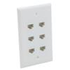 1Gang Colorful 6 Ports CAT6 RJ45 Female To Female Wall Plate (Almond) view 2