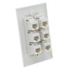 1Gang Colorful 6 Ports CAT6 RJ45 Female To Female Wall Plate (Almond) view 3