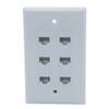 1Gang Colorful 6 Ports CAT6 RJ45 Female To Female Wall Plate (Gray) view 1